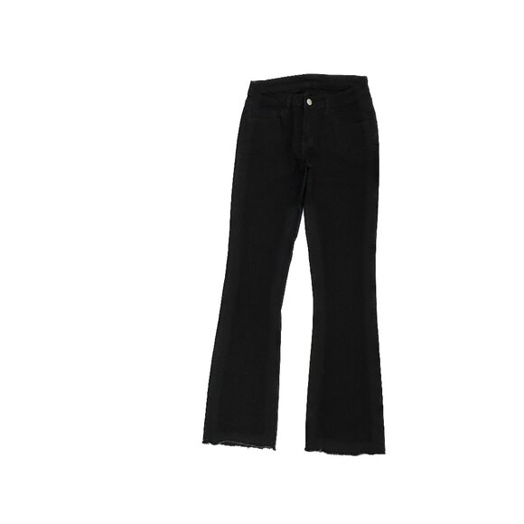 Shein Raw Hem Bootcut Women's size 6 Black Denim Jeans - Picture 1 of 5